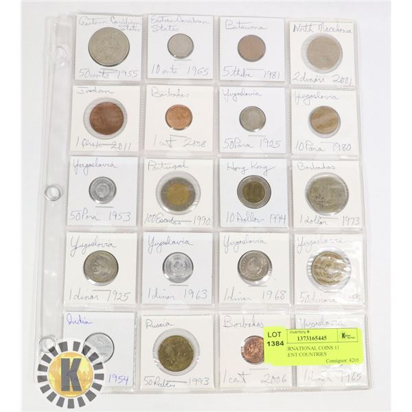 20 INTERNATIONAL COINS 11 DIFFERENT COUNTRIES