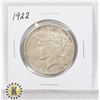 Image 1 : 1922 SILVER USA PEACE $1 DOLLAR COIN