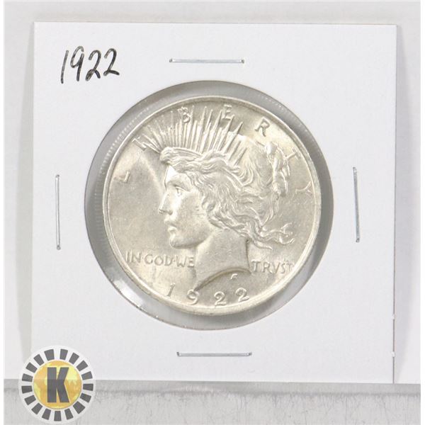 1922 SILVER USA PEACE $1 DOLLAR COIN