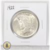 Image 1 : 1922 SILVER USA PEACE $1 DOLLAR COIN
