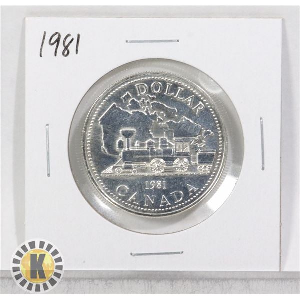 1981 SILVER CANADA $1 DOLLAR COIN, SPECIMEN