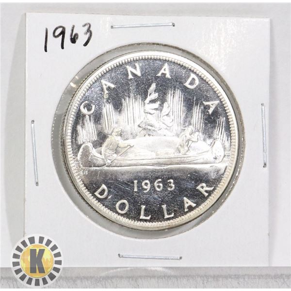 1963 SILVER CANADA $1 DOLLAR COIN, PROOF-LIKE