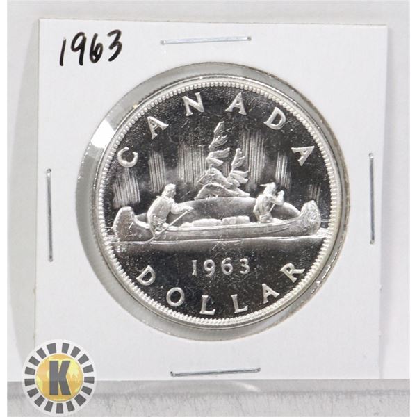 1963 SILVER CANADA $1 DOLLAR COIN, PROOF-LIKE