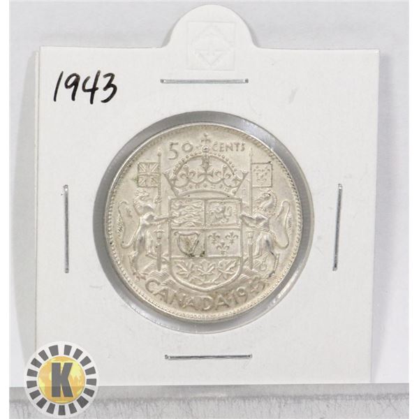 1943 SILVER CANADA 50 CENTS COIN