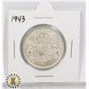 Image 1 : 1943 SILVER CANADA 50 CENTS COIN