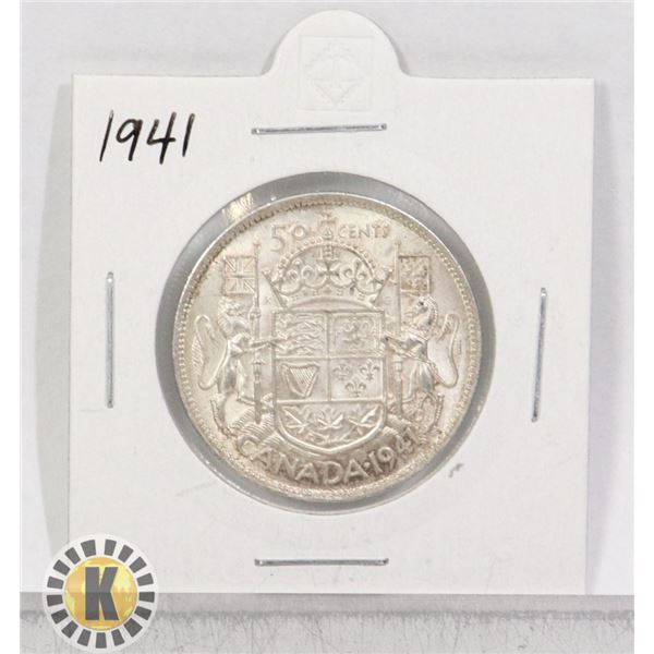 1941 SILVER CANADA 50 CENTS COIN