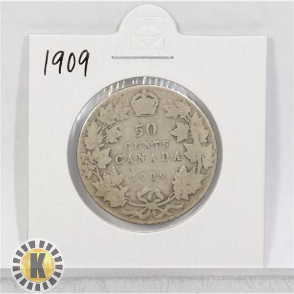 1911 SILVER CANADA 50 CENTS COIN