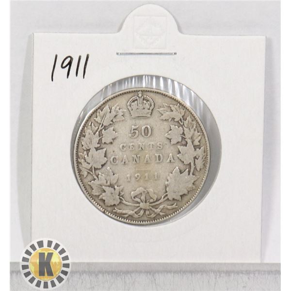 1909 SILVER CANADA 50 CENTS COIN