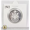 Image 1 : 1963 SILVER CANADA 50 CENTS COIN, PROOF-LIKE