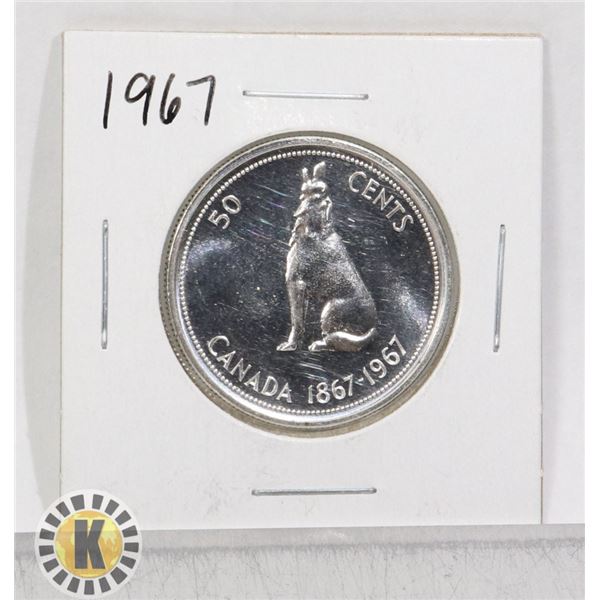 1967 SILVER CANADA 50 CENTS COIN, PROOF-LIKE