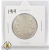 Image 1 : 1919 SILVER CANADA 50 CENTS COIN