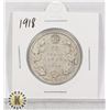 Image 1 : 1918 SILVER CANADA 50 CENTS COIN
