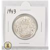 Image 1 : 1943 SILVER CANADA 50 CENTS COIN