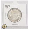 Image 1 : 1950 SILVER CANADA 50 CENTS COIN