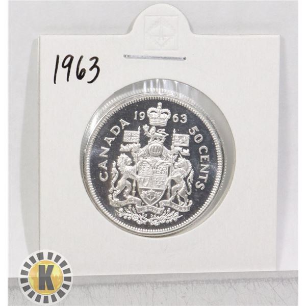 1963 SILVER CANADA 50 CENTS COIN, PROOF-LIKE