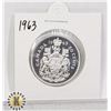 Image 1 : 1963 SILVER CANADA 50 CENTS COIN, PROOF-LIKE