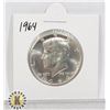 Image 1 : 1964 SILVER USA KENNEDY 50 CENTS COIN, BU