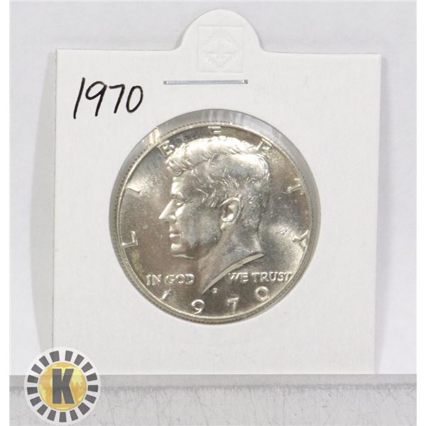 1970 SILVER USA KENNEDY 50 CENTS COIN, BU