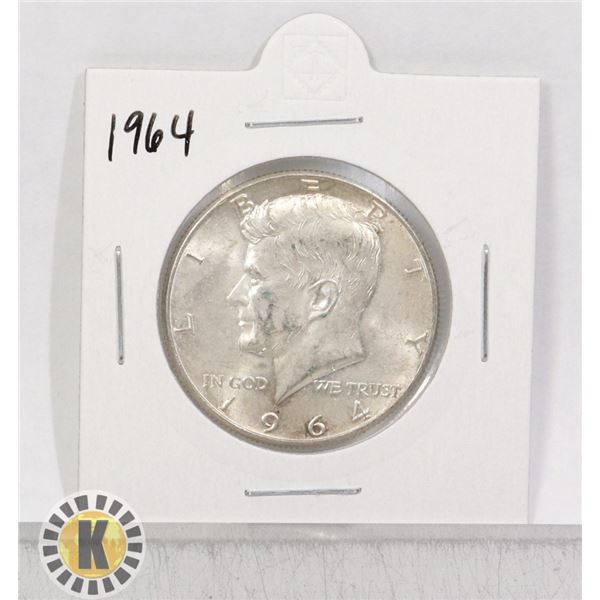1964 SILVER USA KENNEDY 50 CENTS COIN