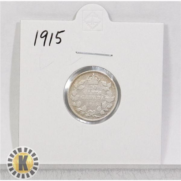 1915 SILVER CANADA 10 CENTS COIN