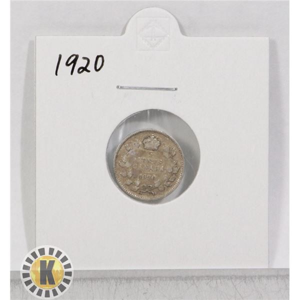 1920 SILVER CANADA 5 CENTS COIN