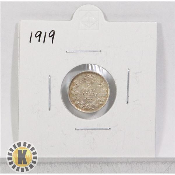 1919 SILVER CANADA 5 CENTS COIN