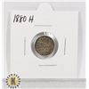 Image 1 : 1880 H SILVER CANADA 5 CENTS COIN