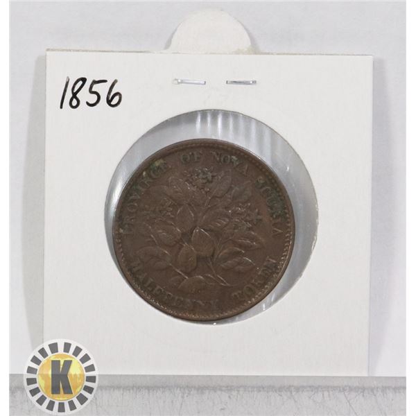 1856 NOVA SCOTIA HALF PENNY COIN