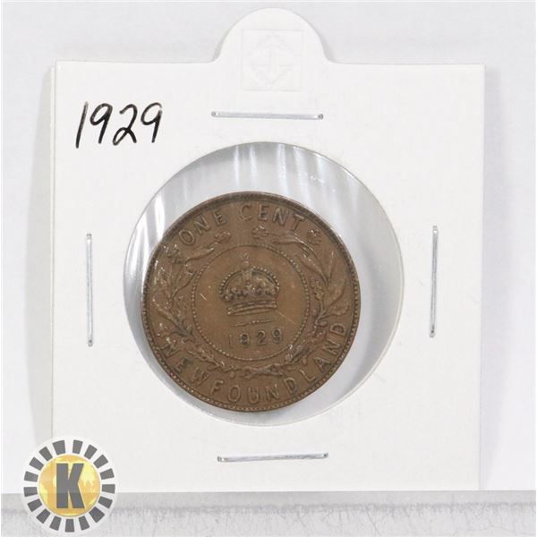 1929 NEW BRUNSWICK ONE CENT COIN