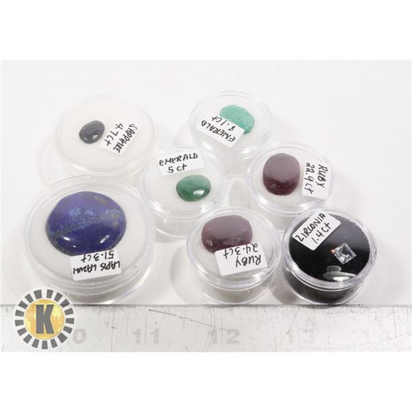 X7 GEMSTONES RUBY, EMERALD, SAPPHIRE, LAPIS