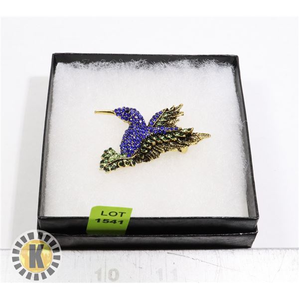 HUMMINGBIRD RHINESTONE BROOCH