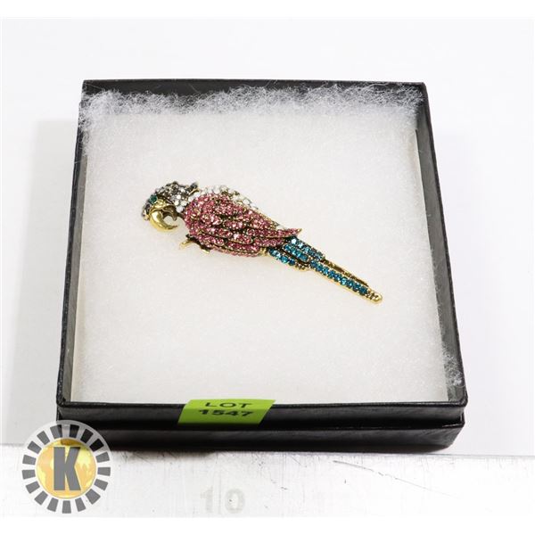 PARROT RHINESTONE BROOCH