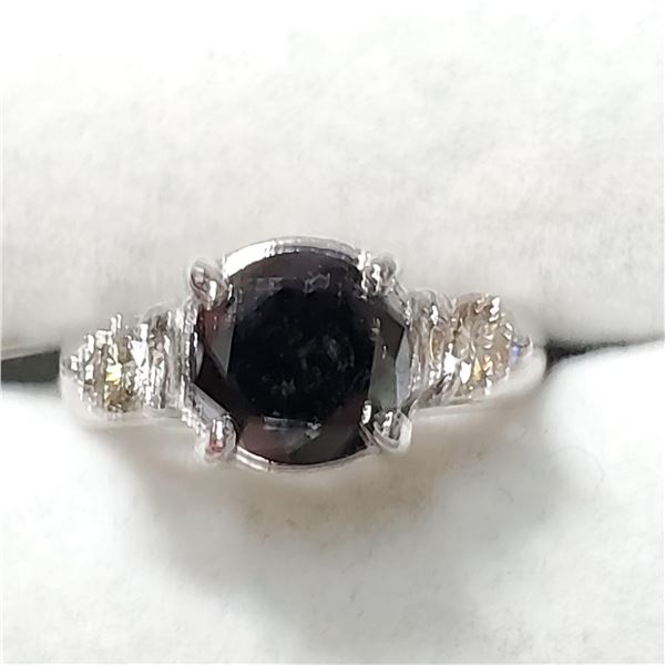 10K WHITE GOLD BLACK DIAMOND(2.25CT) DIAMOND