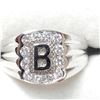 Image 1 : SILVER CUBIC ZIRCONIA RING (~SIZE 10)
