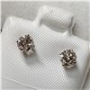 Image 3 : 14K WHITE GOLD DIAMOND(0.6CT,SI1-SI2,G-H) EARRINGS