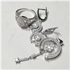 Image 2 : SILVER CUBIC ZIRCONIA EARRING, RING
