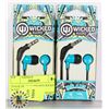 Image 1 : 2 PACK OF HEAD PHONES WICKED AUDIO