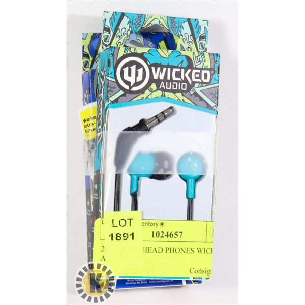 2 PACK OF HEAD PHONES WICKED AUDIO