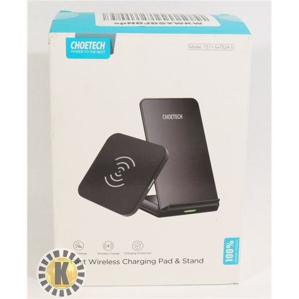 CHOETECH FAST WIRELESS CHARGING PAD AND STAND