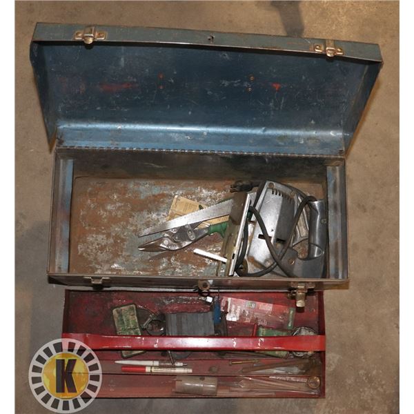 LIGHT  BLUE TOOL BOX WITH CORDED JIGSAW