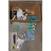 Image 1 : BOX OF ASSORTED ITEMS INCLUDES STAPLE GUN