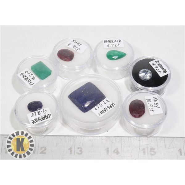 X7 GENUINE RUBY, EMERALD, SAPPHIRE, GEMS