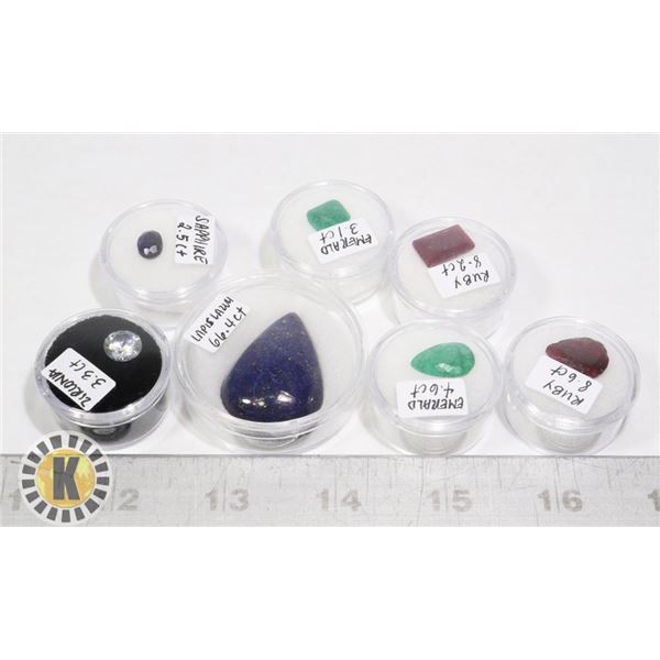X7 GENUINE RUBY, EMERALD, SAPPHIRE, GEMS
