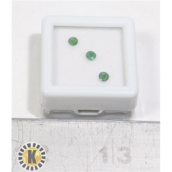 x3 GENUINE EMERALD GEMSTONES