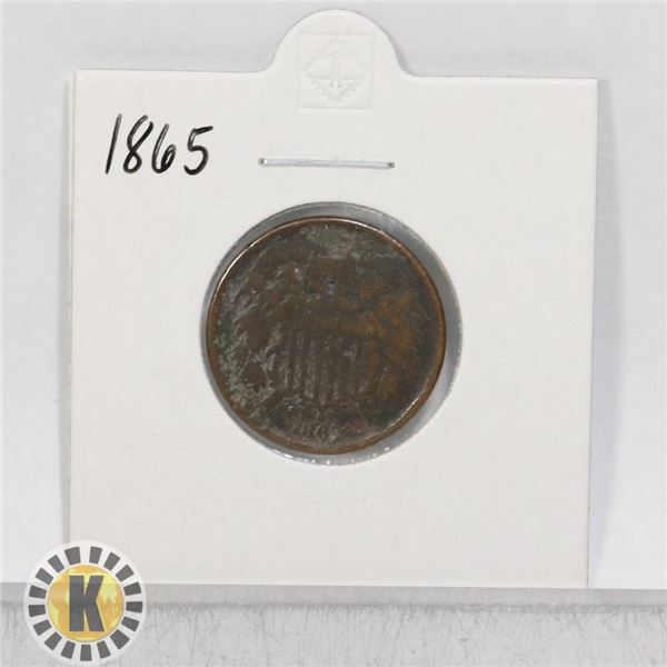 1865 OLD USA TWO CENT COIN