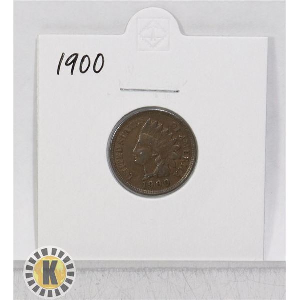 1900 OLD USA INDIAN HEAD ONE CENT COIN