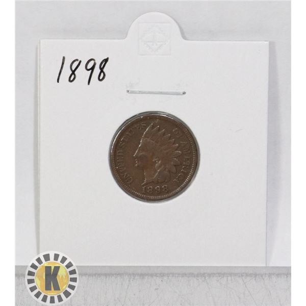 1898 OLD USA INDIAN HEAD ONE CENT COIN