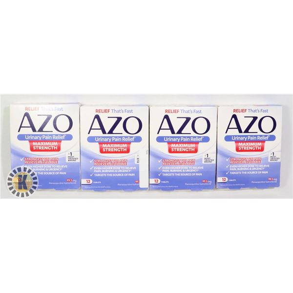 4 PACKS OF AZO URINARY PAIN RELIEF