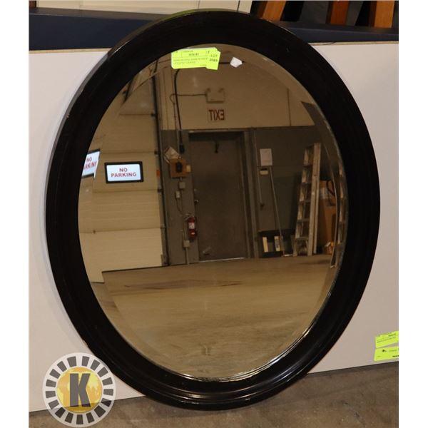 MIRROR OVAL DARK WOOD FRAME 19"X26"X1" LXWXH