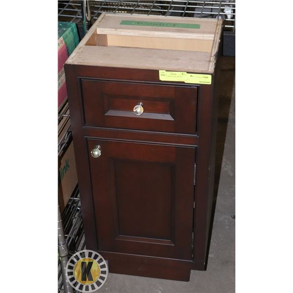 WOOD CABINET DARK BROWN LXWXH 15"X16"X31" INCHES